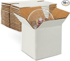 MT Products Sturdy White Corrugated Cardboard Shipping Boxes 7" x 7" x 7" - Small Mailing/Moving Boxes for Transport - Pack of 10