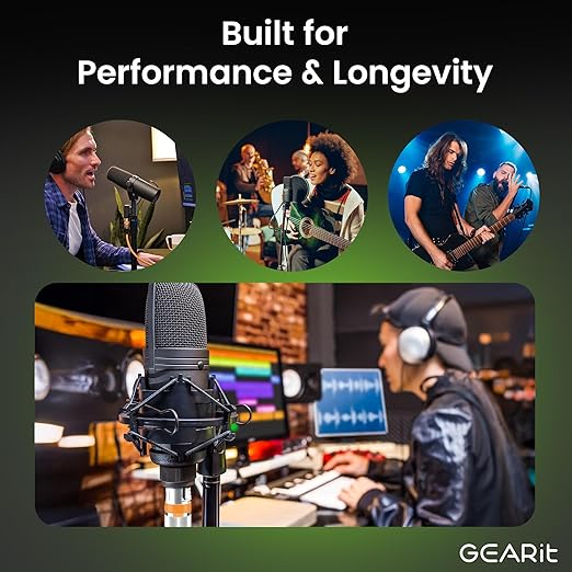 GEARit XLR Male to Female Microphone Cable (100 Feet, 1 Pack) 3-Pin Balanced Shielded Mixer, Recording Studio, Podcast - Orange