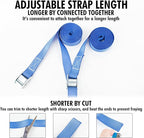 Cartman 1" x 12' Lashing Straps Cargo Tie-Down Strap Up to 600lbs, 6pk in Carry Bag, Blue