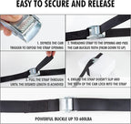 Cartman 1" x 12' Lashing Straps Cargo Tie-Down Strap Up to 600lbs, 16pk in Carry Bag, Black