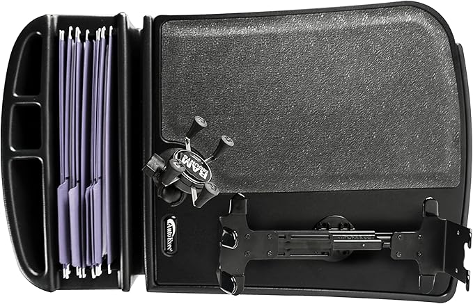 AutoExec AE-GMCD-PM-PS-BT GripMaster Car Desk for Your Vehicle Workstation and Mobile Office, Black with Phone Mount and Printer Stand