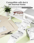 4x6 Thermal Mailing Labels for Direct Thermal Label Printer Shipping Sticker Paper for Address Postage, 250 Labels/Roll, 4 Rolls, Total 1000PCS