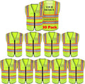 Safety Vest Reflective High Visibility with 5 Pockets ＆Zipper Class 2 Adult Unisex Construction Security Workwear