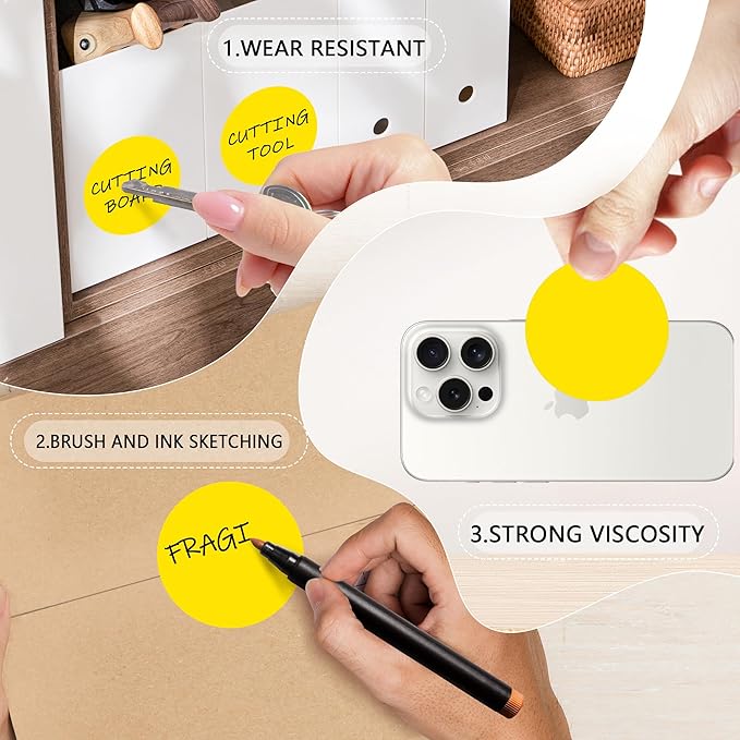 2 Inch Yellow Circle Stickers 500 Pcs,Permanent Color Coding Dots for Office,Home Organization, File Classification,Multipurpose Labels