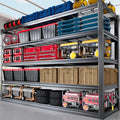 78" W Storage Shelves Heavy Duty Garage Shelving 5 Tier Metal Shelving Unit, Adjustable Shelves, 4000LBS Steel Industrial Shelving for Basement Warehouse Commercial, 78" W*24" D*78”H, Black