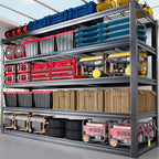 78" W Storage Shelves Heavy Duty Garage Shelving 5 Tier Metal Shelving Unit, Adjustable Shelves, 4000LBS Steel Industrial Shelving for Basement Warehouse Commercial, 78" W*24" D*78”H, Black