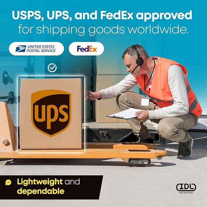 Medium Cube Moving & Shipping Boxes 14x14x14 inches (10-Pack) - Extra Strength 200 lb vs Regular - Corrugated Strong Packaging Boxes - Cardboard Box for Shipping - Medium Box by IDL Packaging