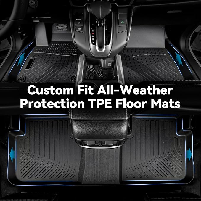 Hutisya-Floor Mats & Cargo Liner Set Fit for Infiniti QX50 2025-2019 / Infiniti QX55 2022-2025 All Weather Protection Anti-Slip & Durable TPE Full Set Liners Automotive Accessories-Black