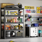 48" W Storage Shelves 2500LBS Garage Shelving Heavy Duty 5 Tier Adjustable Shelving Unit Metal Storage Rack for Basement, Pantry, Kitchen, Warehouse 19.7" D x 47.2" W x 72" H