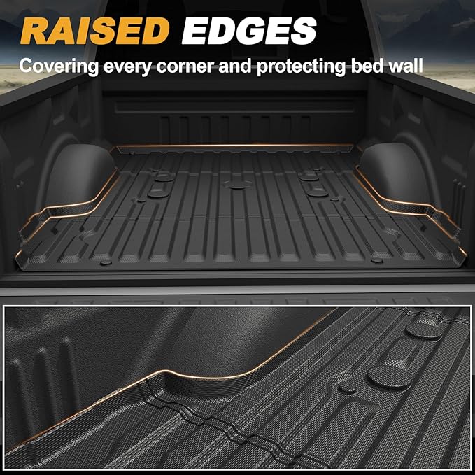 Truck Bed Mat for Ford F250 F350 F450 Super Duty 2017-2026, All Weather Truck Bed Liner for 2026 2025 Ford F-250 F-350 F-450 Accessories, 6.8FT 81.9'' TPE Heavy Duty Cargo Liner Truck Mat