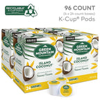Green Mountain Coffee Roasters Island Coconut Keurig Single-Serve K-Cup Pods, Light Roast Coffee, 96 Count (4 Packs of 24)
