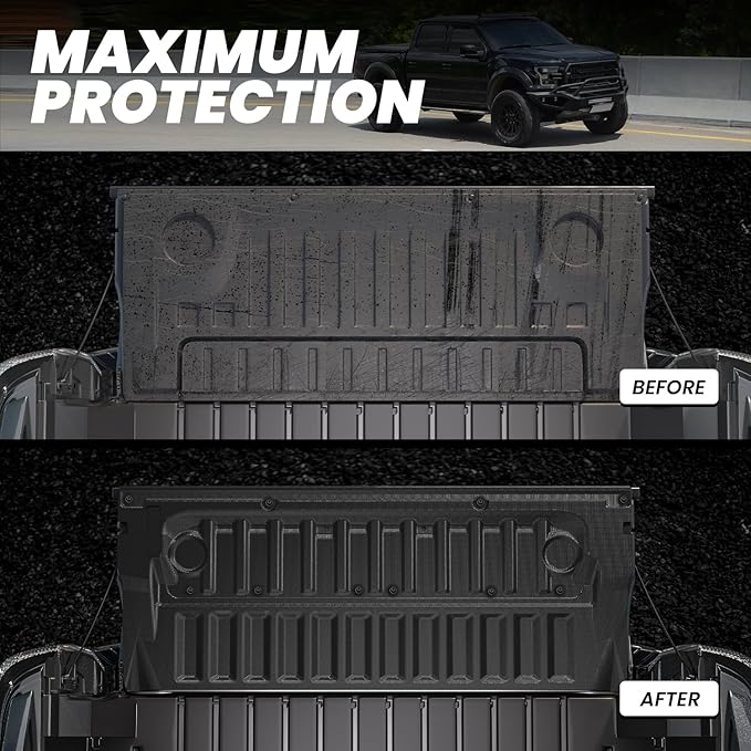 LASFIT Tailgate Mat for Ford Ranger 2025 2024 Truck Tailgate Liner All Weather Protector TPE Durable Tailgate Cover Easy to Install Remove Clean