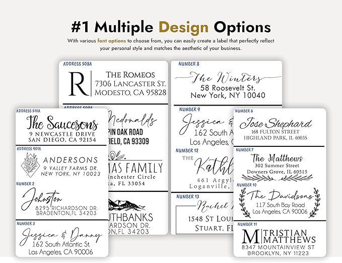 Return Address Labels Personalized, 1 Sheet = 30 Labels, 2.6"L x 1"H - Matte Finish Personalized Address Labels - Return Labels Personalize Self Adhesive - Custom Address Labels (Modern, Clear)