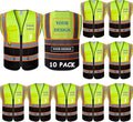 BeautyWill Custom Logo 10/20 Pack Safety Vest Class2 High Visibility Vest with Pockets Breathable Construction Vest Bulk
