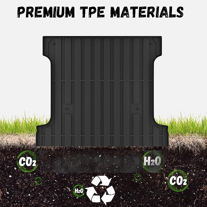 Truck Bed Mat Fit 2015-2026 Ford F150 & Lightning 5.5FT Bed (Not Fit 6.5FT/8FT Bed), TPE All Weather Truck Bed Liner Cargo Liner F150/Lightning Accessories