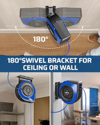 DEWENWILS 60FT Extension Cord Reel with 6 Grounded Outlets, Retractable Cord Reel, Twist-lock Stopper, 12/3C SJTOW, Retractable Extension Cord, 15A Circuit Breaker, Heavy Duty Power Cord, ETL Listed