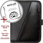 Glove Box Compartment Organizer - Car Document Holder - Owner Manual Case Pouch - Vehicle Storage Wallet for Registration & Insurance Card - Premium Auto Paperwork Holder - Log Book included - Black