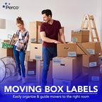 Perco Grey 3x5 Inch Perforated Sticker Labels — 150 Stickers Per Roll — with Permanent Adhesive for Inventory Management, Color Coding, Moving Boxes, Retail, Organizing, Crafting & More — Made in USA