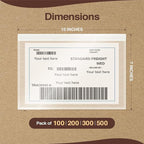 7x10 Shipping Label Sleeves 500 Pack-Strong Adhesive Back for Secure Package Labelling, Protects Documents with Packing Slip Pouches -Packing Sleeves for Mailing and Packaging -WaterProof and Durable