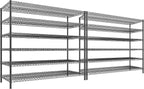 REIBII 83"H Storage Shelves 3840LBS Metal Shelving Unit Garage Shelving Heavy Duty 6 Tier Commercial Adjustable Wire Shelving for Storage Rack for Pantry, Garage, Kitchen, 83"H x 55.5"W x 18"D, 2PCS