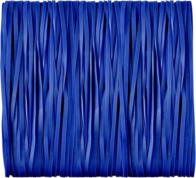 Large Heavy Duty Latex Rubber Bands 12 Inches Trash Can Bands Strong Elastic Bands for Office Supply, File Folders, Cat Litter Box, 60 Pack (Blue)