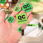 PATIKIL 360 Pcs 1 Roll QC Approval Labels, 1 Inch Circle Inventory Control Adhesive Round Labels Food Service Quality Control Stickers for Warehouse Management Inspection, Light Green