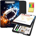 Clipboard with Storage,Office Supplies Nursing Clipboards Folder with Pen Holder Plastic Foldable Clip Board with Storage for Nurse Teacher,Rugby Fire