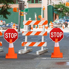 Geetery 3 Pcs Stop Signs Traffic Signs 12 x 12 Inches, Street Road Traffic Cone Top Warning Double Sided for Barricade Outdoor Weather Fade Resistant, Wear Resistant