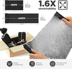 Honeycomb Packing Paper, 12"x150' Black | Perforated Honeycomb Packing Paper Recyclable Moving Supplies for Shipping & Moving | Plastic-Free Alternative to Bubble Cushion Wrap with 36 Fragile Stickers
