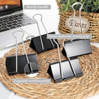 24 Pack Extra Large Binder Clips Jumbo Binder Clips 3 inch, Heavy Duty Paper Clamps for Office and Home Supplies, Black