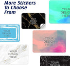100 Custom Vinyl Stickers - Upload Your own Image, Text, Design, Logo - Personalized Logo Labels for Handmade, Packaging, Bottle, Jars, Candle, Brand Stickers (Black Gold Marble, 3x2)