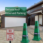 BESEA 4Pack No Parking Cone Green Caution 4 Sided No Parking Cone Reserved Parking