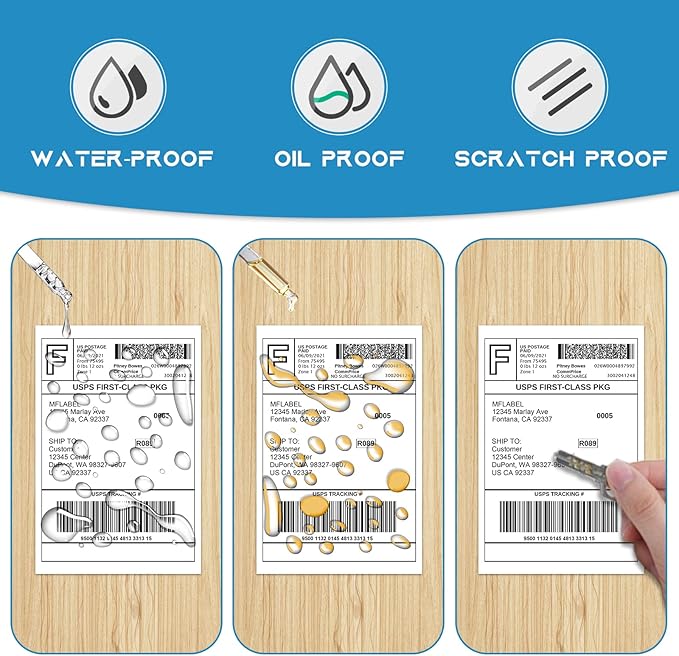 MFLABEL 4x6 Direct Thermal Shipping Labels - 10 Rolls of 250 Labels, Perforated Easy-Peel Blank Address Labels for Thermal Printers, Compatible with Rollo, Munbyn, Zebra for UPS, Amazon, eBay, Shopify