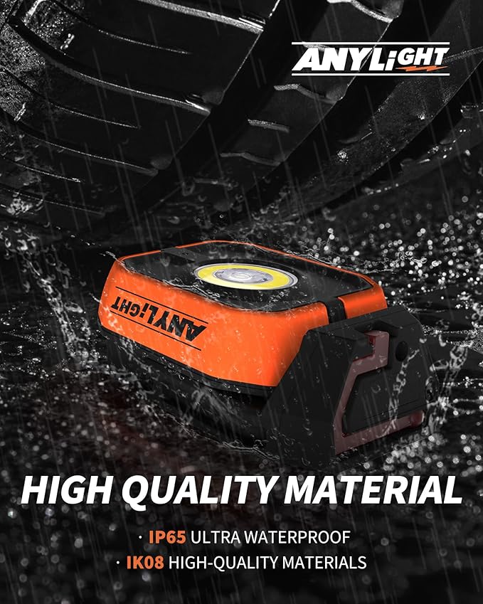 Work Light, Magnetic Rechargeable Light with 4 Modes & 150°Rotatable, 1200LM Waterproof Portable Light with 360° Rotating Hook for Emergency Car Repair, Outdoor Work (2 Packs Upgrade)