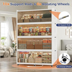 200GAL Extra Large Storage Bins with Lid, 800QT Collapsible Organizer with Wheels, Stackable Closet Cabinet with Doors, Folding Storage Containers for Home, Office, Kitchen, 4Pack White
