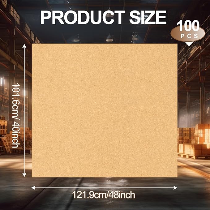 Tatuo 100 Sheet Anti-slip Pallet Paper, 40"x48" Heavy Duty Kraft Brown Paper for Stabilizing Pallets, Prevents Load Shifting for Bags & Cartons, Ideal for Warehousing & Shipping