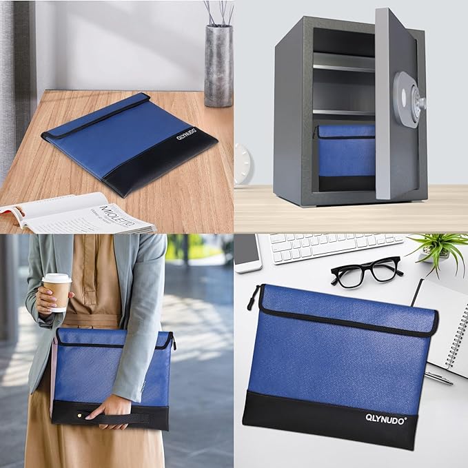 4200℉ Fireproof Bag for Cash, Documents and Valuables - A4 (11x13.3") - Waterproof, Portable, and Reflective Money Bag with Handheld Strap - Ideal for Home, Office & Travel