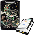 Clipboard with Storage High Capacity Plastic Nursing Clipboards with Pen Holder File Folder Storage Box Clipboard with Heavy Duty Clips for Teacher,Doctor,Offices-Moon Flowers