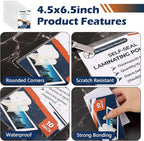10 Pack 10 Mil 4"x6" Self Sealing Laminating Pouches Self Adhesive Lamination Pouches Clear Laminate Sheets for Office School Home Supplies(No Heat Laminating Sheets & No Laminator Machine Need)