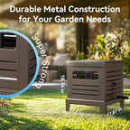 Hose Reel, Heavy Duty Metal Deck Box Hideaway Holds 125 ft x 5/8" Hose, Garden Hose Reel with Never-Leak System, Manual Crank Handle, Hose Guide, Ideal for Yards, Patios, and Garden Sheds