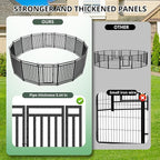 Dog Fence Outdoor Indoor, 47 Inch Height 40 Panels Dog Playpen for Large/Medium/Small Dogs Metal Dog Pen for Yard Camping and RV | Black-Silver