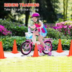 Reginary 12 Pcs 15 Inch Parking Cones, Traffic Cones, Orange Road Safety, Plastic Cones for Parking Lot Driving Training, Soccer Basketball Drills Indoor Outdoor Activity Festive Event
