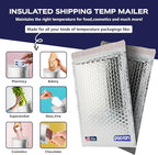 100-Pack Insulated Silver Thermal Bubble Mailers 12 x 17 - Waterproof Metallic Foil Self-Sealing Padded Envelopes for Cold Shipping, Perishables, Food, Cosmetics, Pharmaceuticals
