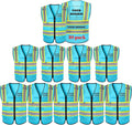 Safety Vest Reflective High Visibility with 5 Pockets ＆Zipper Class 2 Adult Unisex Construction Security Workwear