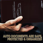 Andalus Auto Registration & Insurance Card Holder Pack of 2, Waterproof Essential Car Registration Holder with Hook & Loop Closure, Perfect for Every Vehicles Glove Boxes (Brown - 9.5" x 5.15")