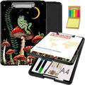 Clipboard with Storage,Office Supplies Nursing Clipboards Folder with Pen Holder Plastic Foldable Clip Board with Storage for Nurse Teacher,Mushroom Frog