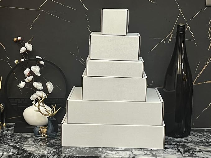 7x4x2 inch Shipping Boxes, White Corrugated Cardboard Box Literature Mailing Shipping Packaging Recyclable Storage Boxes and Craft Gifts Giving Products Business White Box Set of 25 (7''x4''x2'')