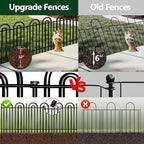 Decorative Garden Fence, 15 Panels No Dig Fence, 32 in(H) x 36.25 ft(L) Animal Barrier for Dogs Rabbits, Rustproof Metal Arched Decorative Garden Fences for Flower Bed, Outdoor, Yard, Patio
