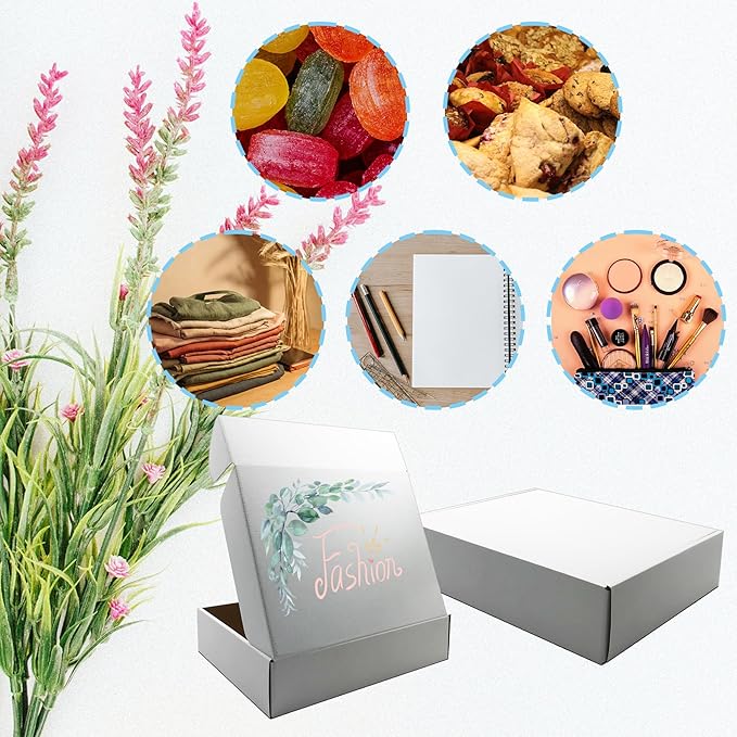 13x10x3 inch Shipping Boxes, White Corrugated Cardboard Box Literature Mailing Shipping Packaging Recyclable Storage Boxes and Craft Gifts Giving Products Business White Box Set of 20 (13''x10''x3'')