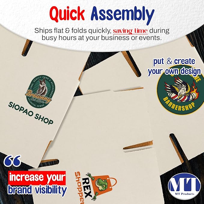 MT Products Custom Printed White Cardboard Shipping Boxes 7" x 7" x 7" - Personalized Mailing Boxes and for Gifting